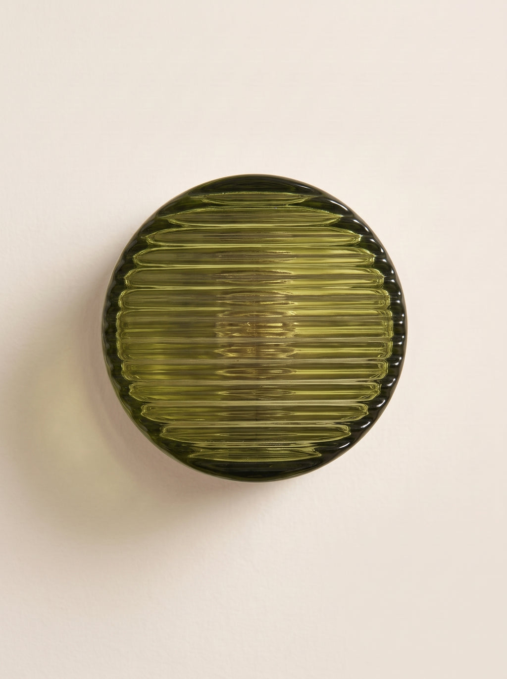 Applique murale ARCA vert olive, verre strié