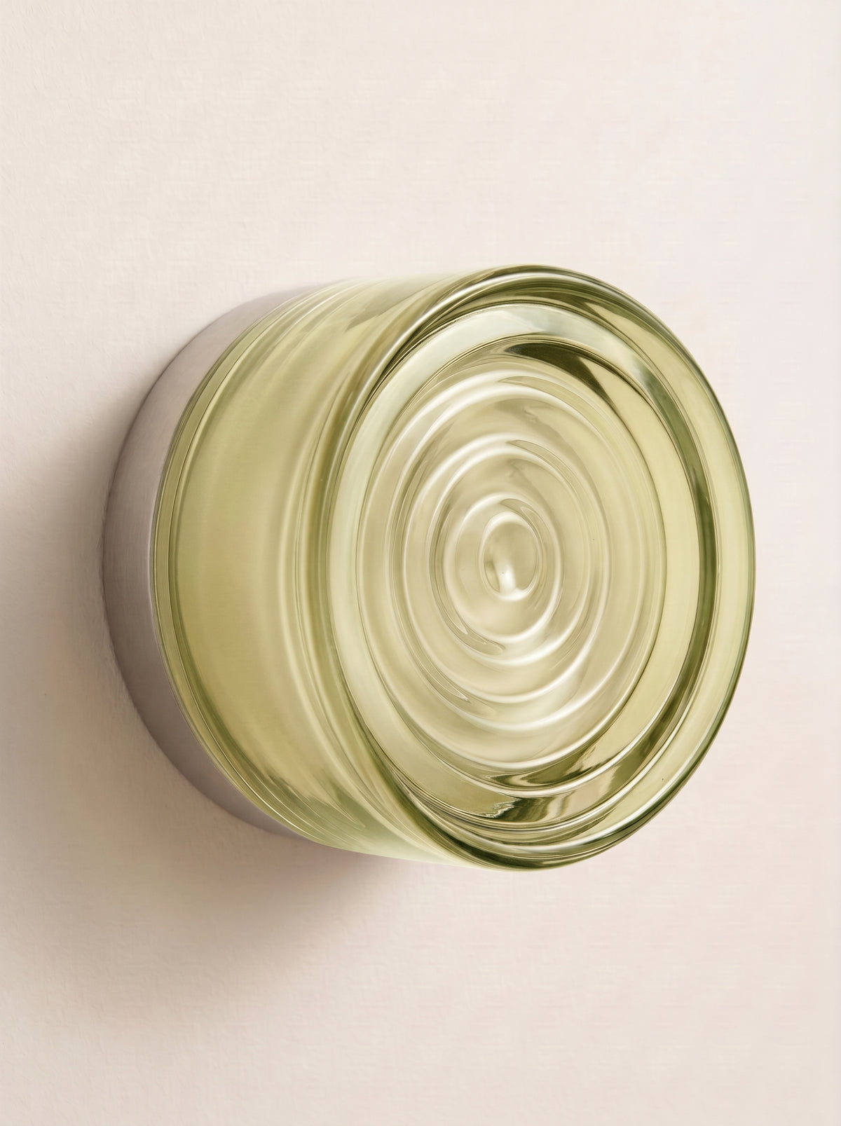 Applique murale ONDE vert olive, verre moulé