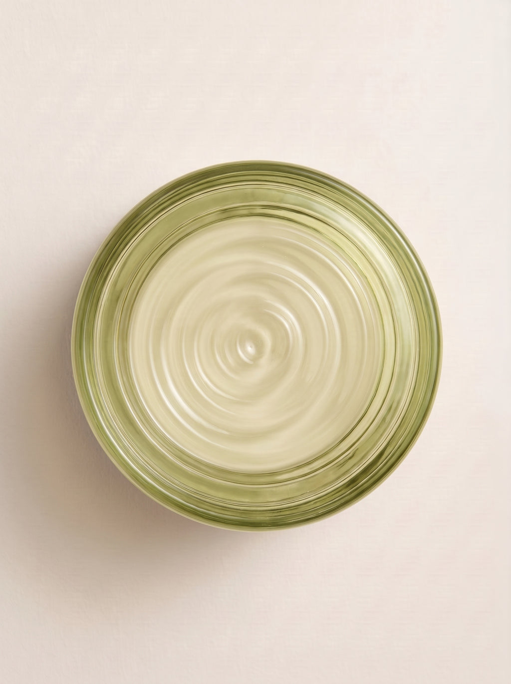 Applique murale ONDE vert olive, verre moulé